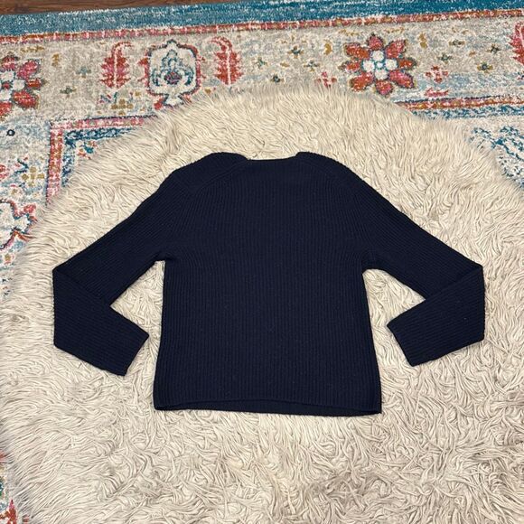 Vince shake ribknit navy cashmere sweater size medium - Picture 7 of 7